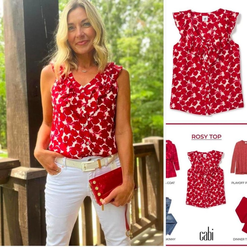 Cabi 4350 Rosy Top Fall 2022 Small EUC